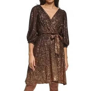 Alex Marie Elegant Gold Metallic Dress Holiday Size 16